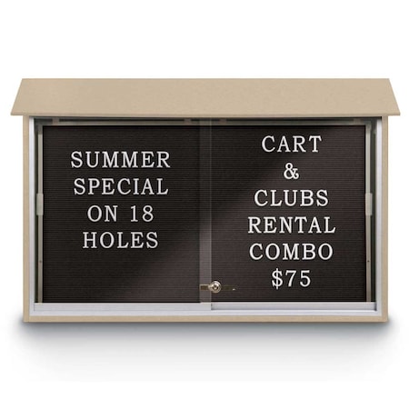 United Visual Products Outdoor Enclosed Combo Board, 72"x36", Bronze Frame/Green & Cobalt UVCB7236ODBZ-GREEN-COBACC